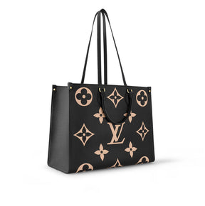 Onthego MM Couro Monogram Empreinte Bicolor