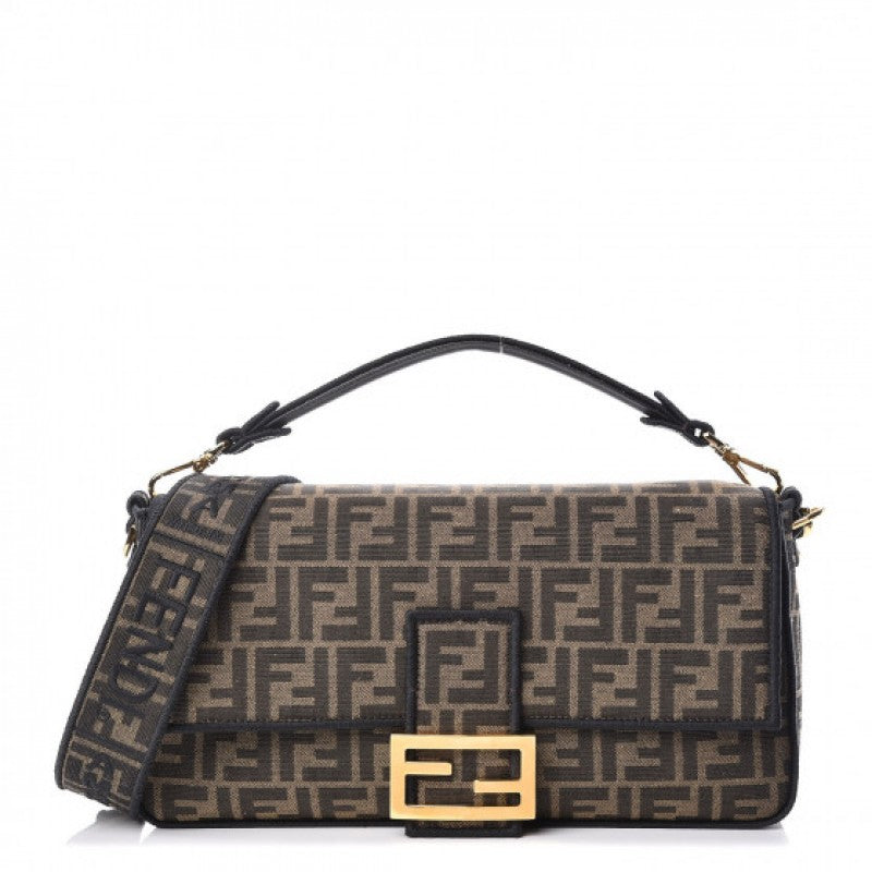 Fendi Baguete Jacquard FF marrom