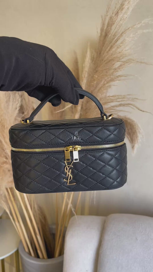 Saint Laurent Gaby em couro de cordeiro preto